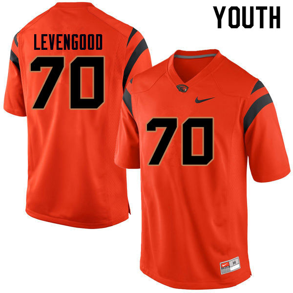 Youth #70 Jake Levengood Oregon State Beavers College Football Jerseys Sale-Orange